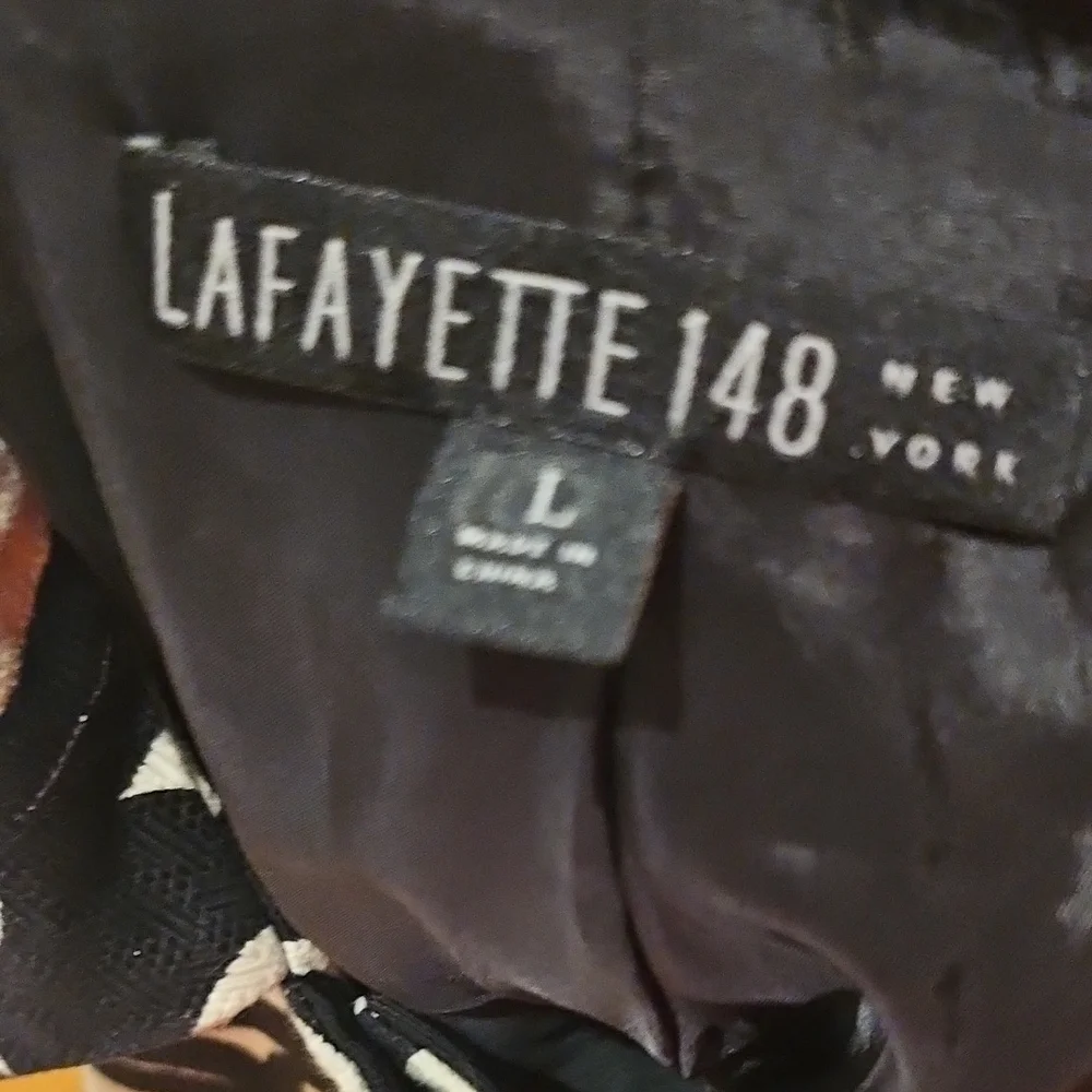 Lafayette 148 New York Black and Cream Coat - Picture 4 of 4